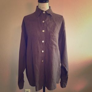 Bryan Walker brown linen top